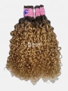 Cabelo Humano Cacho Caipira Loiro Mel 65 CM - Barão do Cabelo