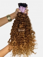 Cabelo Humano Cacheado tipo 2 Morena Iluminado 55 CM