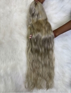 Cabelo Vietnamita Loiro Mesclado Levemente Ondulado Natural 75 CM