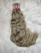 Cabelo Vietnamita Loiro Mesclado Levemente Ondulado Natural 75 CM