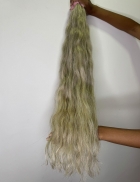 Cabelo Vietnamita Loiro Mesclado Levemente Ondulado Natural 75 CM