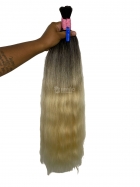 Cabelo Brasileiro Loiro Ondulado Mesclado Ponta Clara 65 CM