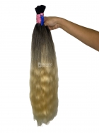 Cabelo Brasileiro Loiro Ondulado Mesclado Ponta Clara 60 CM