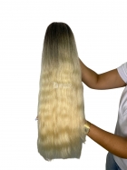 Cabelo Brasileiro Loiro Ondulado Mesclado Ponta Clara 60 CM