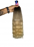 Cabelo Brasileiro Loiro Ondulado Mesclado Ponta Clara 60 CM