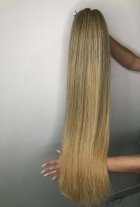 Cabelo Brasileiro 80 CM Loiro Mesclado Raiz Esfumada - Barão do Cabelo