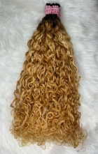 Cabelo Humano Brasileiro Cacheado Caipira Loiro 65 CM