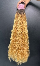 Cabelo Humano Brasileiro Cacheado Caipira Loiro 75 CM