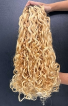 Cabelo Humano Brasileiro Cacheado Caipira Loiro 75 CM