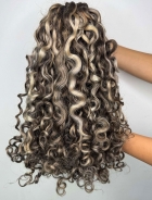 Cabelo Humano Brasileiro Cacheado Caipira Grisalho 65 CM