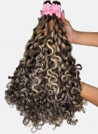 Cabelo Humano Brasileiro Cacheado Caipira Grisalho 75 CM