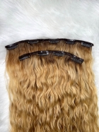 Conjunto Tic Tac Cabelo Brasileiro Cacho Caipira Loiro 75cm