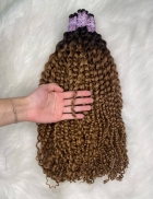 Cabelo Humano Cacheado tipo 2 65 CM Morena Iluminado TELA METRO 100g