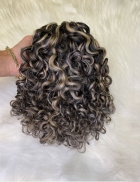 Cabelo Humano Brasileiro Cacheado Caipira Grisalho 55 CM