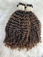Cabelo Humano Cacheado tipo 2 75 CM Morena Iluminado Mesclado