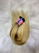 Cabelo Brasileiro Loiro Mesclado Raiz Esfumada 45 CM