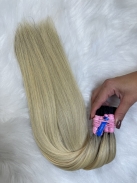 Cabelo Brasileiro Loiro Mesclado Raiz Esfumada 45 CM