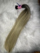 Cabelo Brasileiro Loiro Mesclado Raiz Esfumada 55 CM