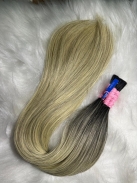 Cabelo Brasileiro Loiro Mesclado Raiz Esfumada 55 CM