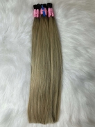 Cabelo Brasileiro Loiro Mesclado Raiz Esfumada 50 CM