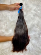 Cabelo Brasileiro Levemente Ondulado Castanho 50 cm 96 Gramas