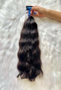 Cabelo Brasileiro Ondulado Castanho 55 cm 142 Gramas