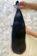 Cabelo Brasileiro Liso Castanho 55 CM 94 Gramas