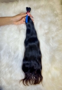 Cabelo Brasileiro Ondulado Castanho 55 cm 90 Gramas