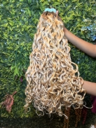 Cabelo Humano Brasileiro Cacheado Caipira Loiro 75 CM