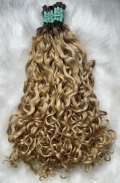 Cabelo Humano Brasileiro Cacheado Caipira Loiro 75 CM