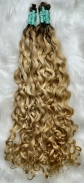 Cabelo Humano Brasileiro Cacheado Caipira Loiro 75 CM