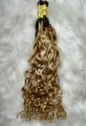 Cabelo Humano Brasileiro Cacheado Caipira Loiro 65 CM
