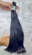 Cabelo Brasileiro Castanho Levemente Ondulado 45 CM 90 Gramas