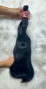 Cabelo Brasileiro Castanho Levemente Ondulado 55 CM 140 Gramas
