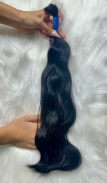 Cabelo Brasileiro Castanho Levemente Ondulado 50 CM 64 Gramas