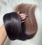 Cabelo Brasileiro Liso Castanho 55 CM 60 Gramas