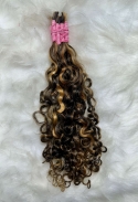 Cabelo Humano Brasileiro Cacheado Caipira Grisalho 55 CM