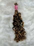 Cabelo Humano Brasileiro Cacheado Caipira Grisalho 55 CM