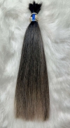 Cabelo Brasileiro Morena Iluminado Cinza 45 CM 90 Gramas