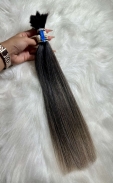 Cabelo Brasileiro Morena Iluminado Cinza 45 CM 90 Gramas