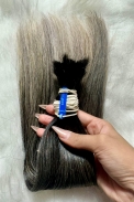Cabelo Brasileiro Morena Iluminado Cinza 45 CM 90 Gramas