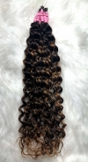 Cabelo Humano Cacheado tipo 3 65 CM Morena Iluminado
