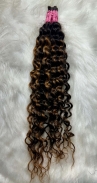 Cabelo Humano Cacheado tipo 3 65 CM Morena Iluminado