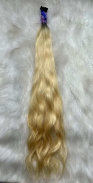 Cabelo Humano Loiro Brasileiro Ondulado 65 CM Raiz Esfumada