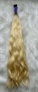 Cabelo Humano Loiro Brasileiro Ondulado 65 CM Raiz Esfumada