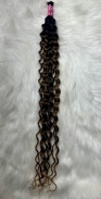 Cabelo Humano Cacheado tipo 3 75 CM Morena Iluminado