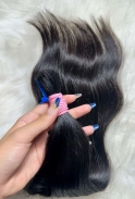 Cabelo Brasileiro Castanho Liso 50 CM 70 Gramas