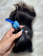 Cabelo Brasileiro Castanho Levemente Ondulado 50 CM 70 Gramas