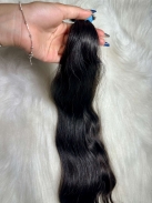 Cabelo Brasileiro Castanho Levemente Ondulado 50 CM 70 Gramas