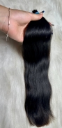 Cabelo Brasileiro Castanho Liso 50 CM 62 Gramas